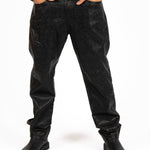 Black Pu Paisley Embossed Trouser - Liquor n Poker