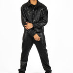 Black Pu Paisley Embossed Trouser - Liquor n Poker