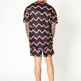 Black Relaxed Multi - Coloured Zigzag Shorts - Liquor n Poker