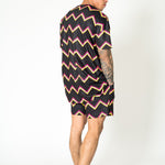 Black Relaxed Multi - Coloured Zigzag Shorts - Liquor n Poker
