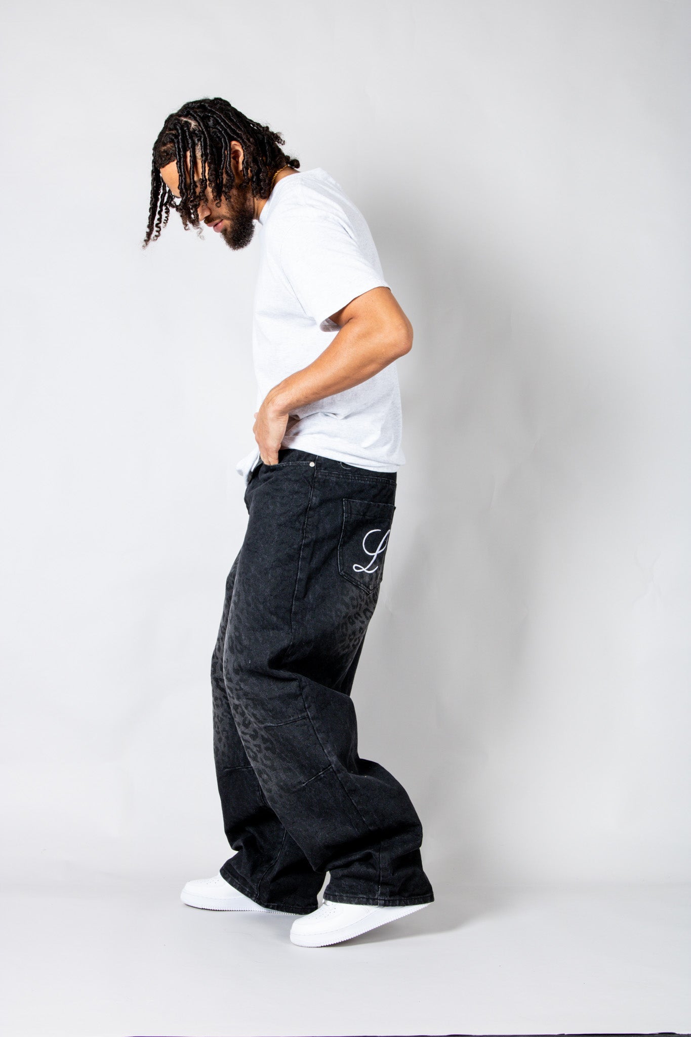 Black Snake Print Viper Baggy Jeans - Liquor n Poker