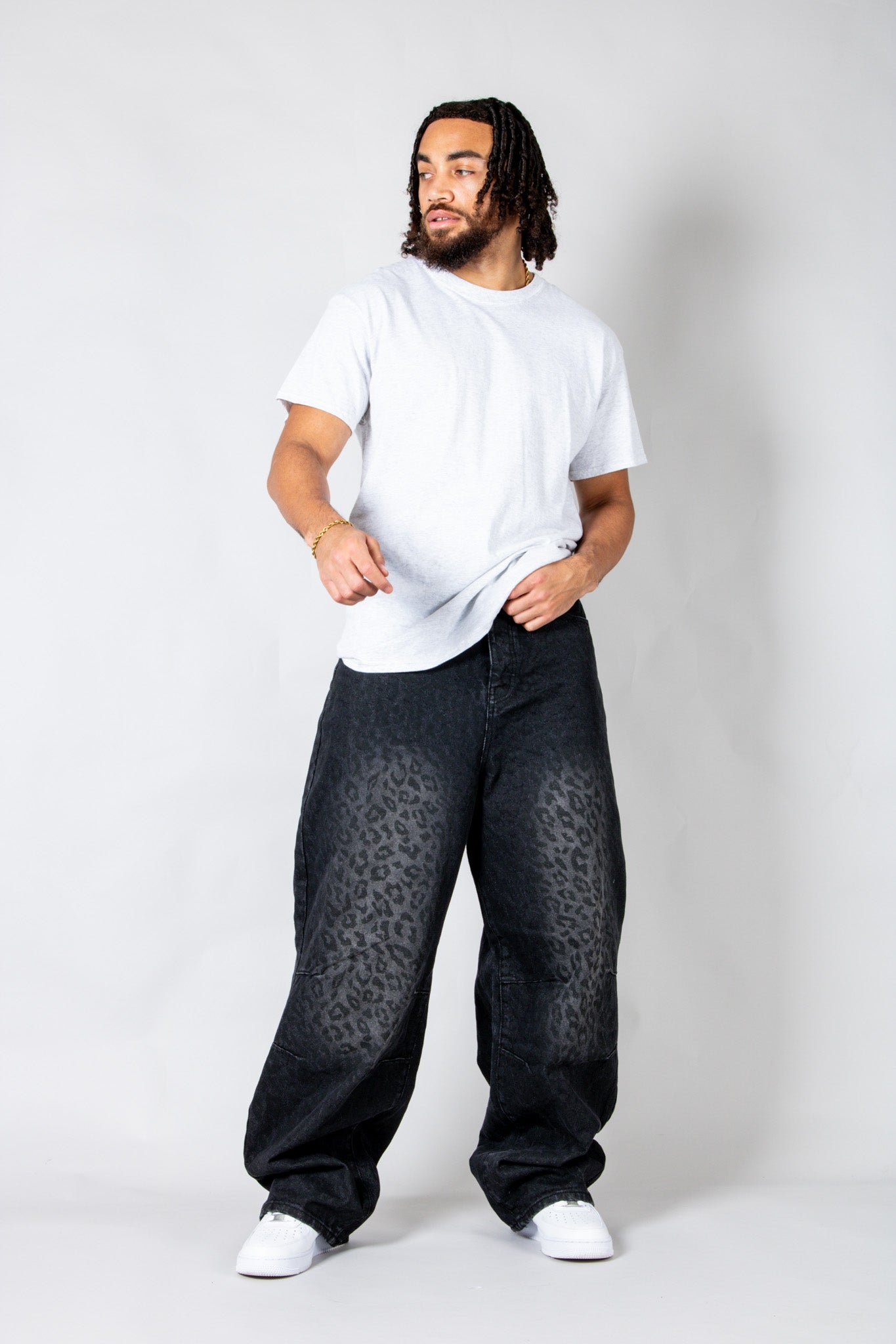 Black Snake Print Viper Baggy Jeans - Liquor n Poker