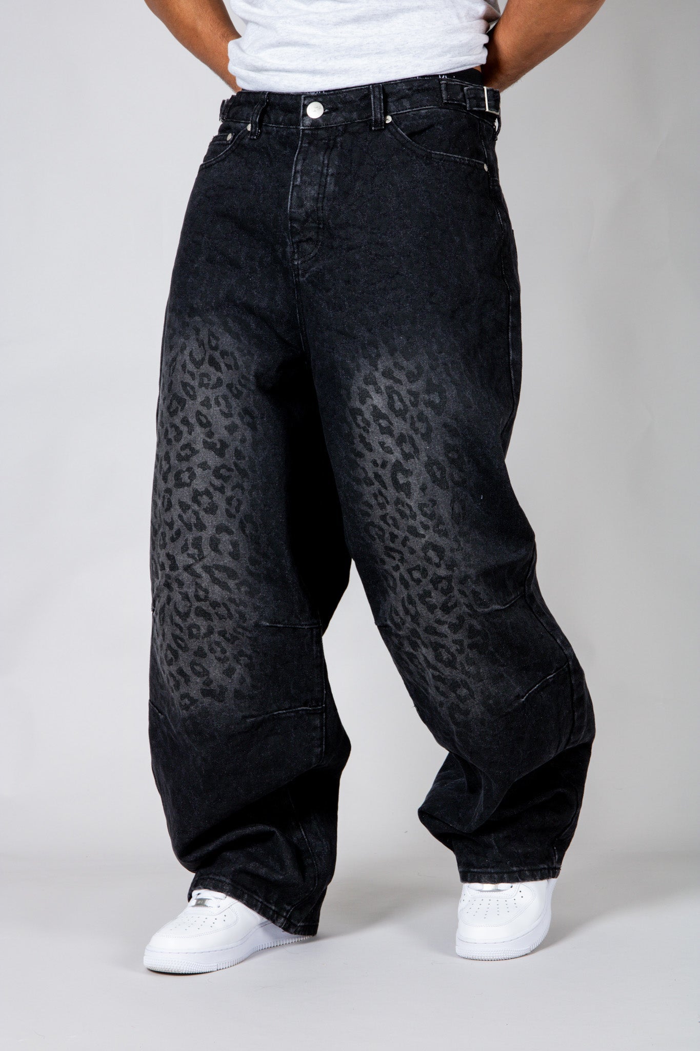 Black Snake Print Viper Baggy Jeans - Liquor n Poker