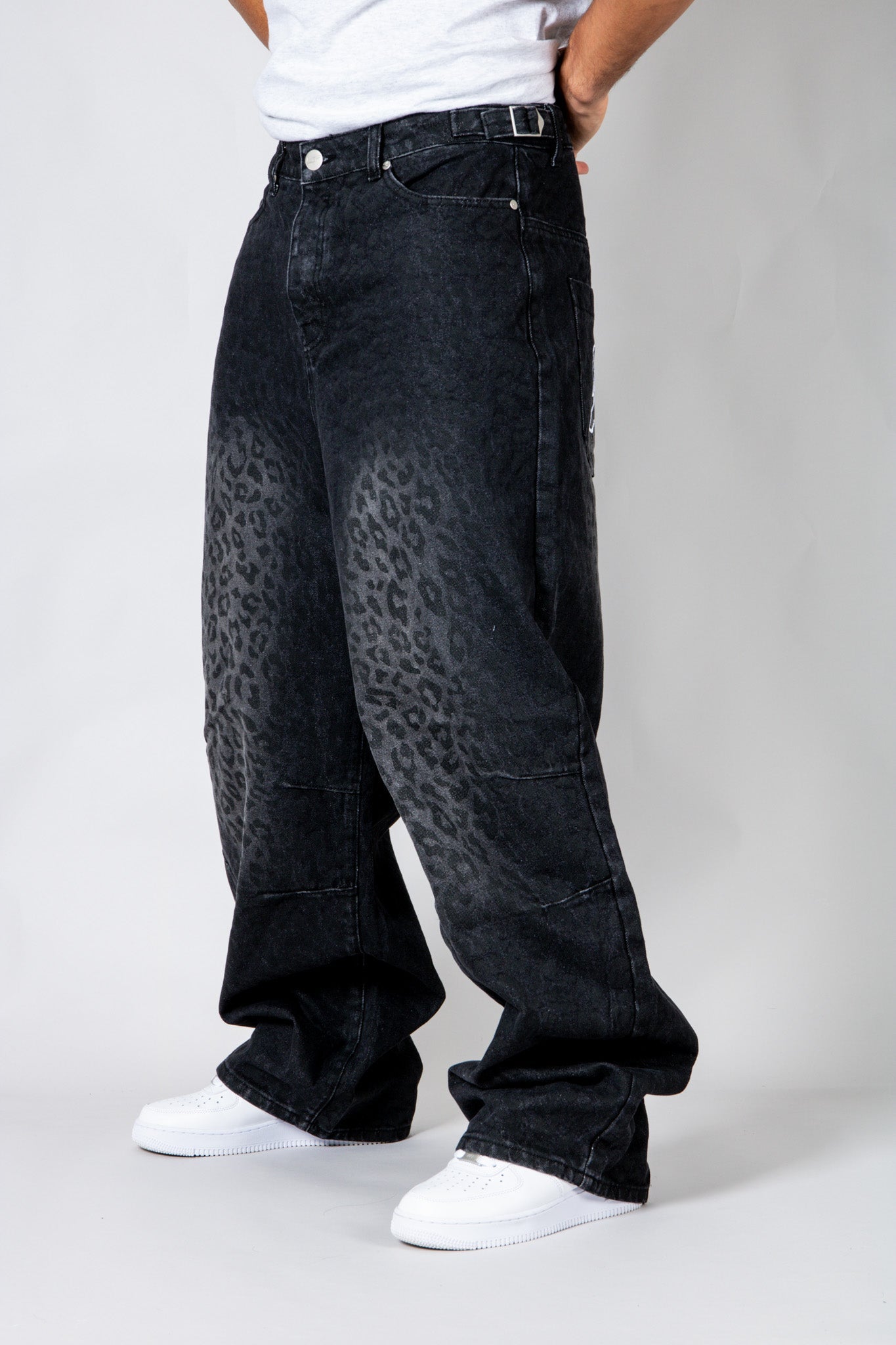 Black Snake Print Viper Baggy Jeans - Liquor n Poker