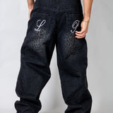 Black Snake Print Viper Baggy Jeans - Liquor n Poker