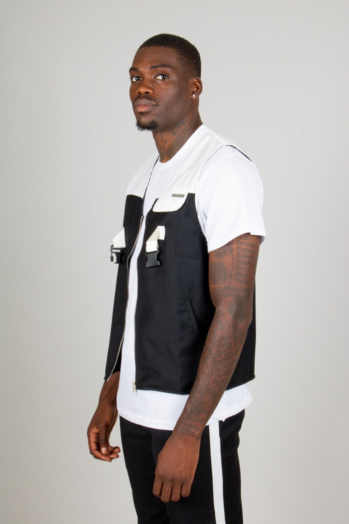 Black Utility Pocket Co - Ord Gilet - Liquor n Poker