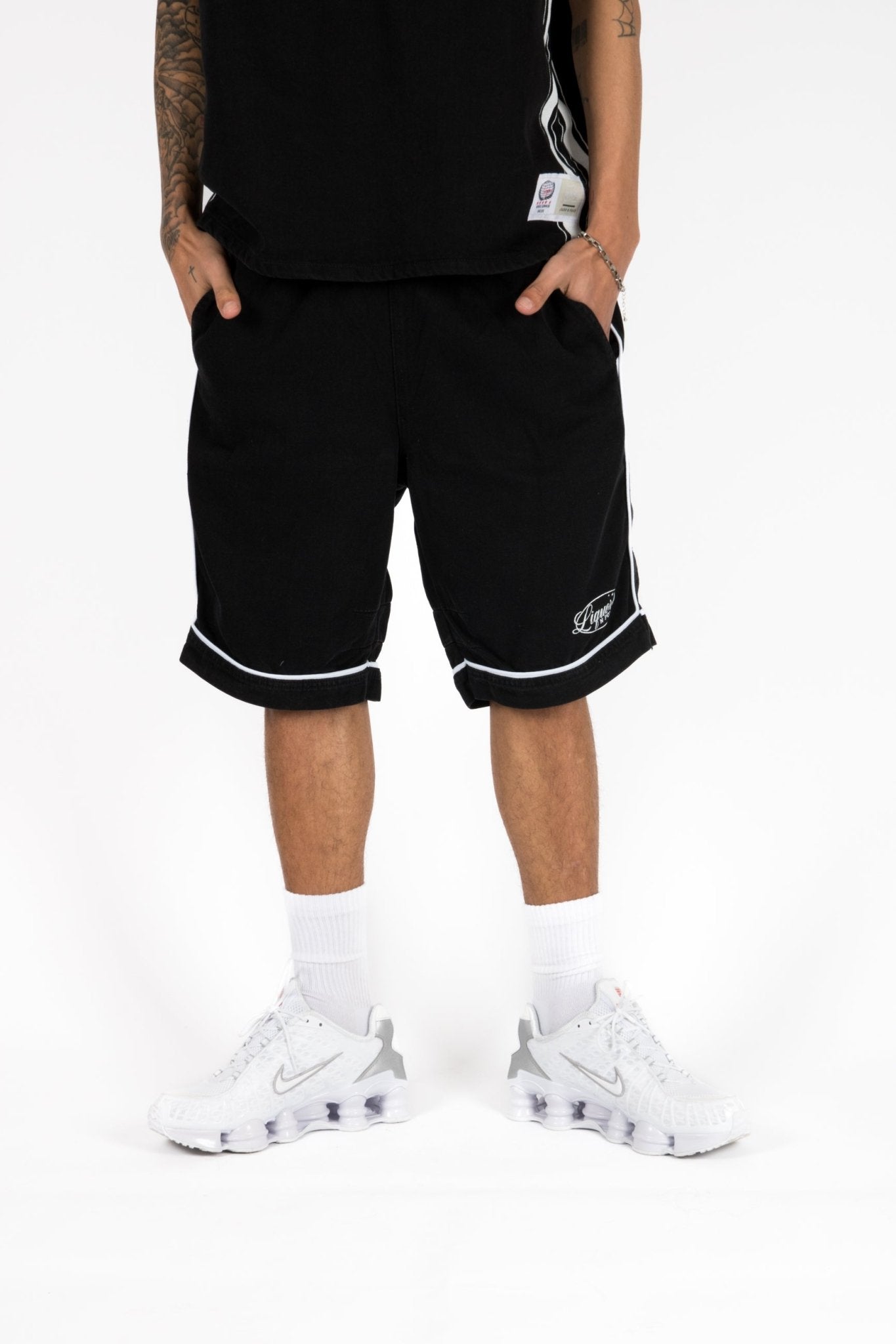 Black Varsity Shorts - Liquor n Poker