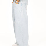 Bleach Wash Denim Baggy Carpenter Jeans - Liquor n Poker