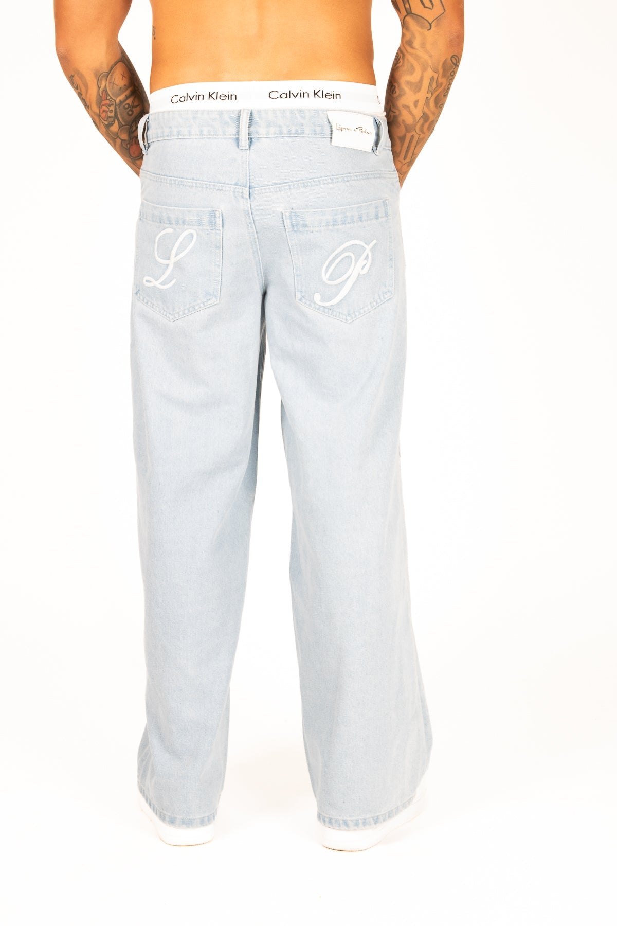 Bleach Wash Denim Baggy Carpenter Jeans - Liquor n Poker