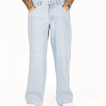 Bleach Wash Denim Baggy Carpenter Jeans - Liquor n Poker