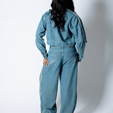 Blue Baggy Pinstripe Jeans - Liquor n Poker