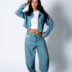 Blue Baggy Pinstripe Jeans - Liquor n Poker
