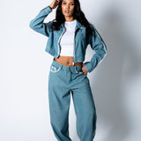 Blue Baggy Pinstripe Jeans - Liquor n Poker