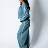 Blue Baggy Pinstripe Jeans - Liquor n Poker