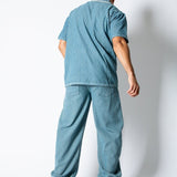 Blue Baggy Pinstripe Jeans With Embroidered Seam - Liquor n Poker