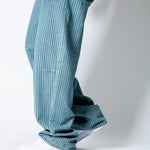 Blue Baggy Pinstripe Jeans With Embroidered Seam - Liquor n Poker