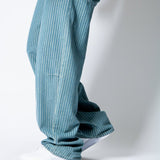 Blue Baggy Pinstripe Jeans With Embroidered Seam - Liquor n Poker