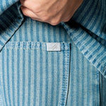 Blue Baggy Pinstripe Jeans With Embroidered Seam - Liquor n Poker