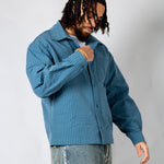Blue Check Zip - Up Flannel Shirt - Liquor n Poker
