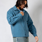 Blue Check Zip - Up Flannel Shirt - Liquor n Poker