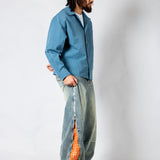 Blue Check Zip - Up Flannel Shirt - Liquor n Poker