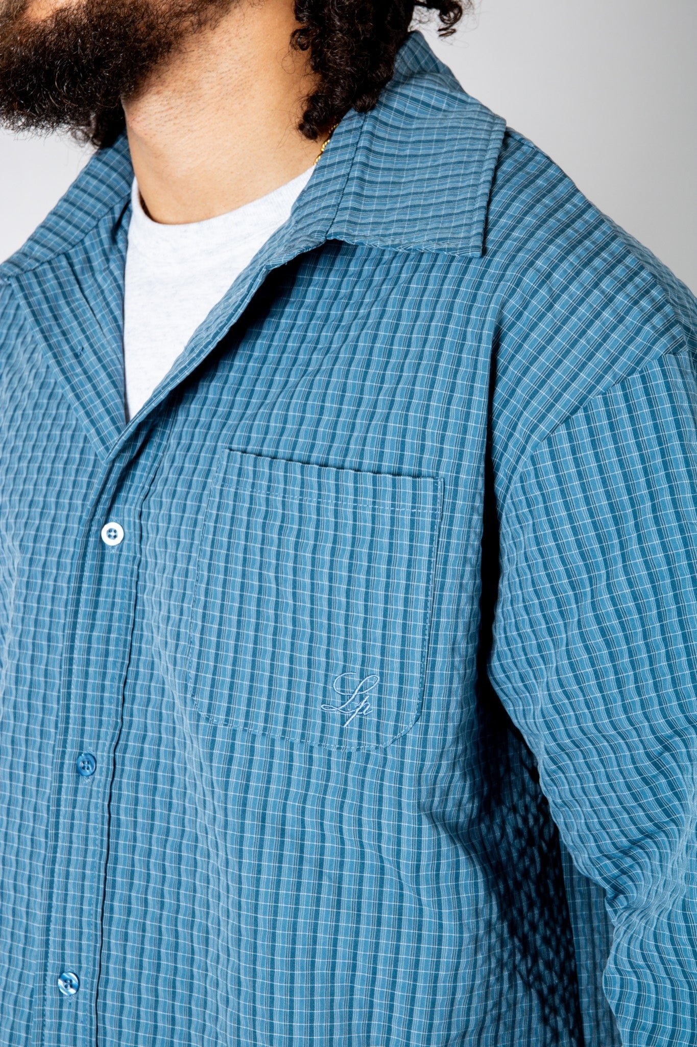 Blue Check Zip - Up Flannel Shirt - Liquor n Poker