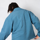 Blue Check Zip - Up Flannel Shirt - Liquor n Poker