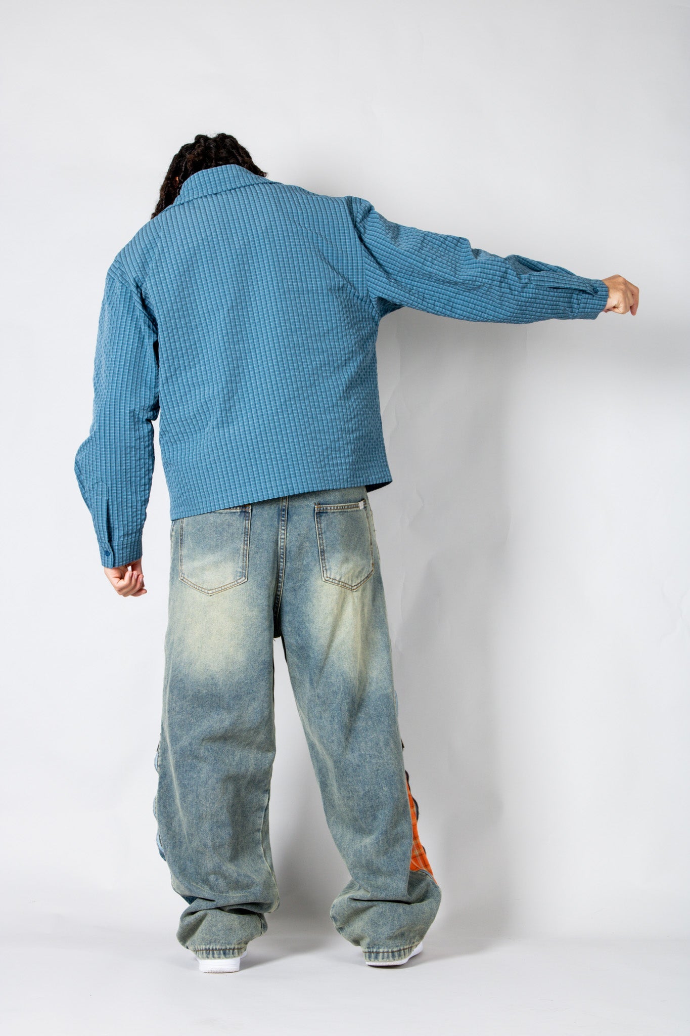 Blue Check Zip - Up Flannel Shirt - Liquor n Poker