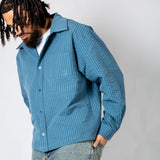Blue Check Zip - Up Flannel Shirt - Liquor n Poker