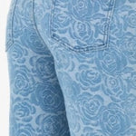Blue Denim Floral Jacquard Cargo Jean - Liquor n Poker