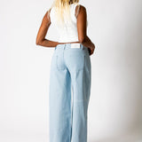 Blue Hickory Stripe Baggy Jeans - Liquor n Poker