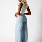 Blue Hickory Stripe Baggy Jeans - Liquor n Poker
