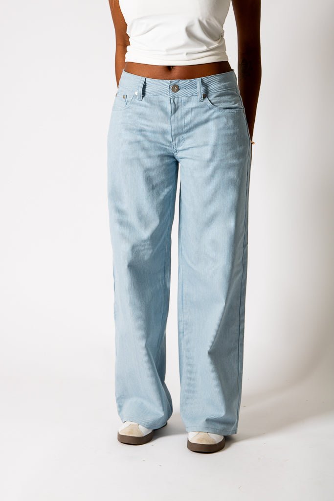 Blue Hickory Stripe Baggy Jeans - Liquor n Poker