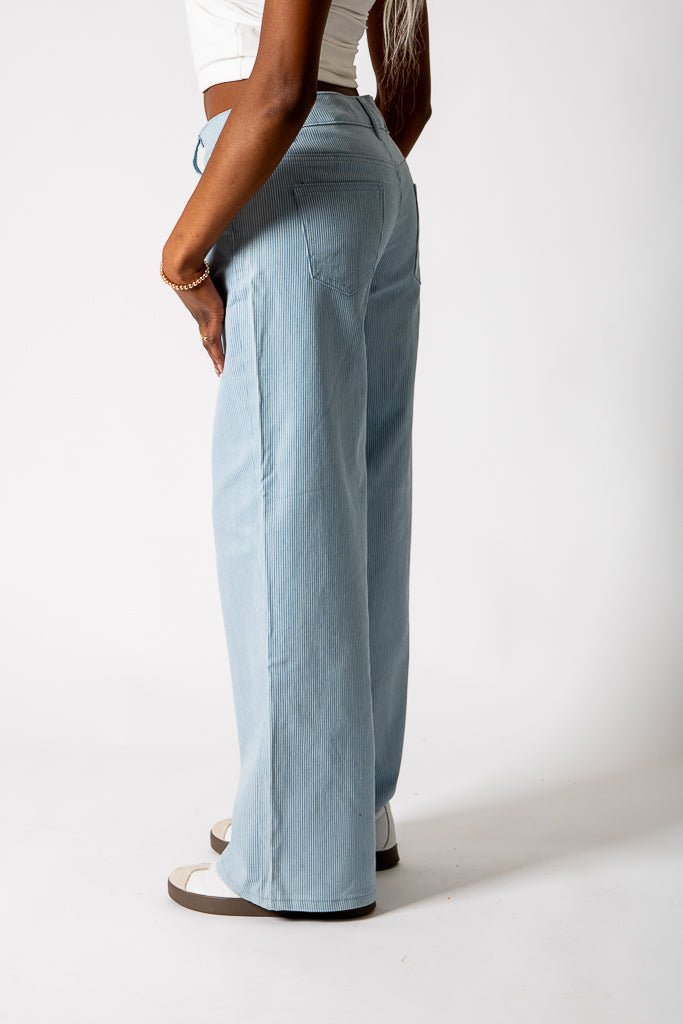 Blue Hickory Stripe Baggy Jeans - Liquor n Poker