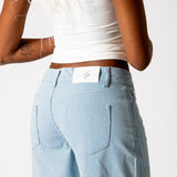 Blue Hickory Stripe Baggy Jeans - Liquor n Poker