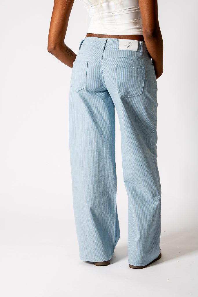 Blue Hickory Stripe Baggy Jeans - Liquor n Poker