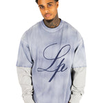 Blue Washed Jersey Long Sleeve - Liquor n Poker