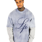 Blue Washed Jersey Long Sleeve - Liquor n Poker
