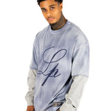 Blue Washed Jersey Long Sleeve - Liquor n Poker
