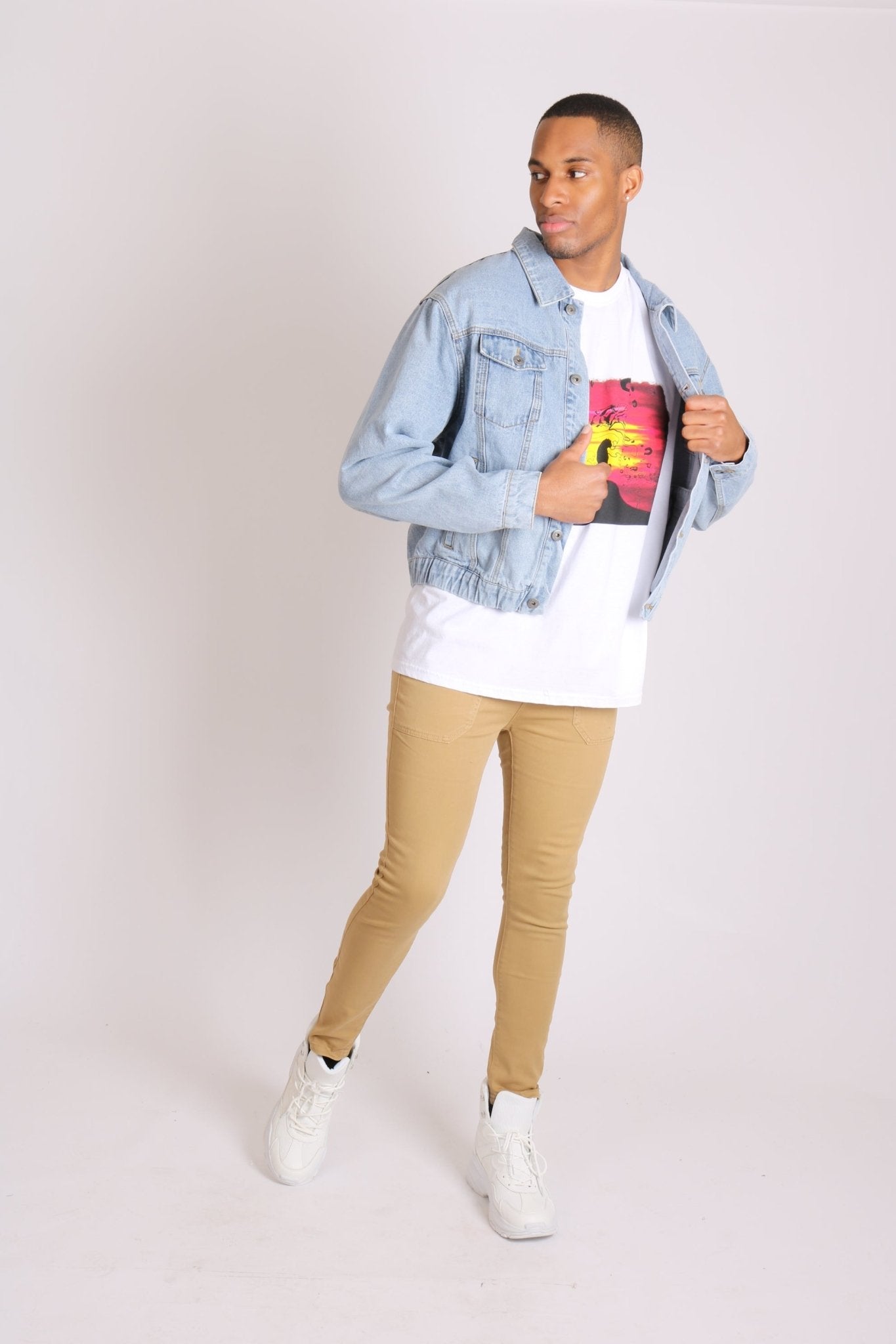 Bowie Oversized Vintage Denim Jacket With Elasticated Waist Band - Liquor n Poker
