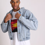 Bowie Oversized Vintage Denim Jacket With Elasticated Waist Band - Liquor n Poker