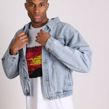 Bowie Oversized Vintage Denim Jacket With Elasticated Waist Band - Liquor n Poker