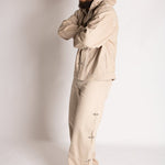 Boxy Fireman Clasp Hooded Denim Jacket in Ecru - Liquor n Poker