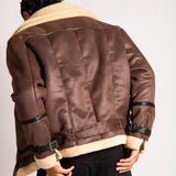 Boxy Funnel Neck Aviator Jacket in Brown - Liquor n Poker