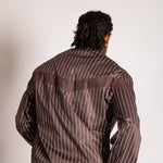 Boxy Pinstripe Windbreaker in Chocolate Brown - Liquor n Poker