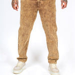 Brown Acid Wash Relaxed Corduroy Trouser - Liquor n Poker