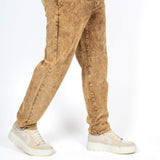 Brown Acid Wash Relaxed Corduroy Trouser - Liquor n Poker