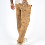 Brown Acid Wash Relaxed Corduroy Trouser - Liquor n Poker