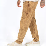 Brown Acid Wash Relaxed Corduroy Trouser - Liquor n Poker