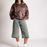 Brown Check Oversized Windbreaker - Liquor n Poker